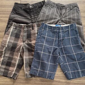 Tony Hawk Kids Plaid Shorts Bundle - Black, Gray, Blue, Brown